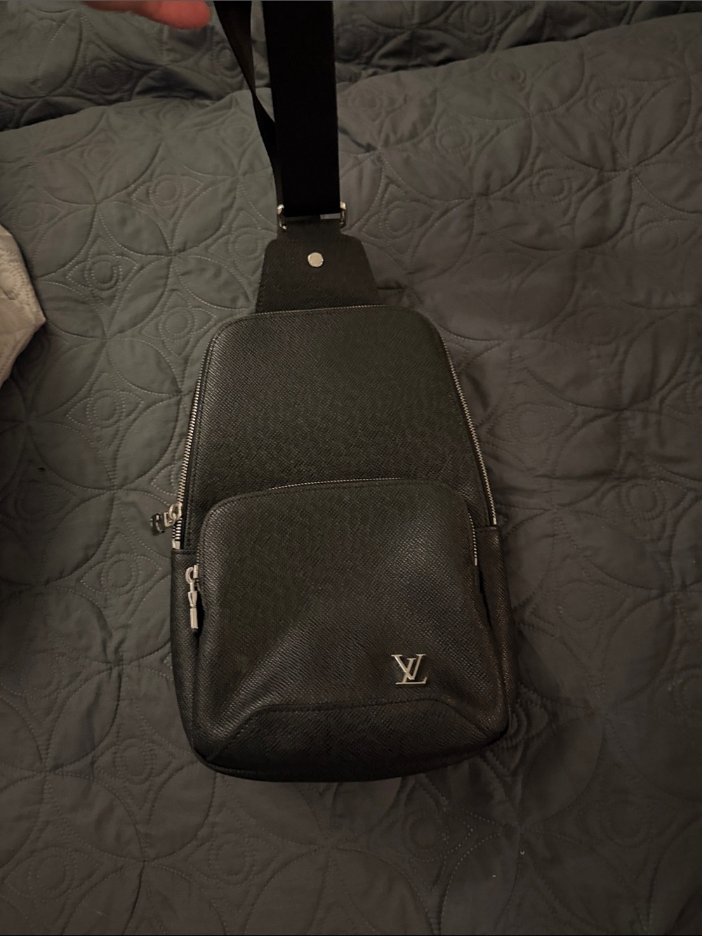 Louis Vuitton Black Textured Crossbody Belt Bag